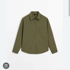 Massimo Dutti Flowing Shirt with stitching and chest pocket